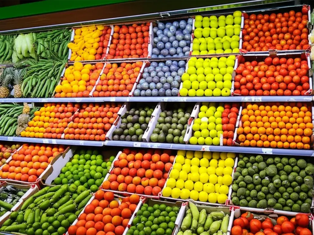 Beautiful baskets filled with a variety of fresh fruits and vegetables, showcasing the diverse and high-quality produce available for import/export through MED SS IMPORT & EXPORT.